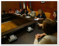 Reunión constitutiva de la Mesa Local de Comercio celebrada ayer en Sanxenxo
